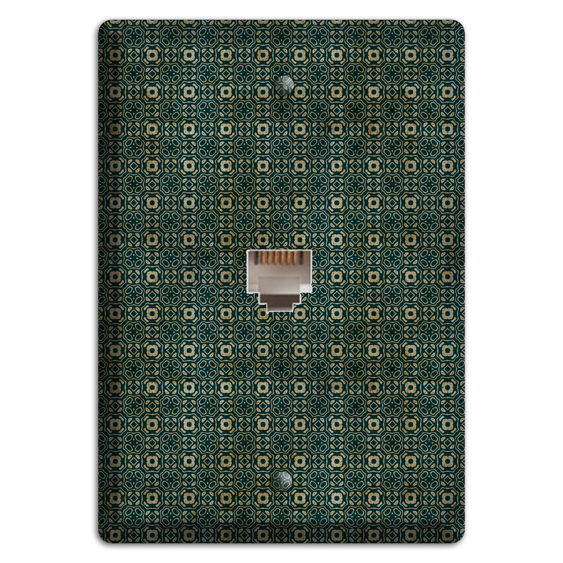 Dark Green Grunge Tapestry Phone Wallplate