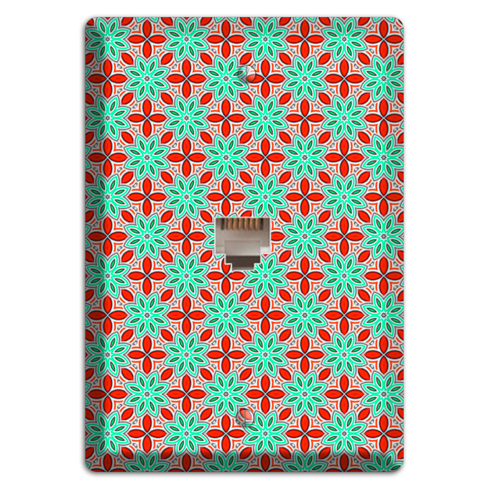 Green and Red Foulard 2 Phone Wallplate