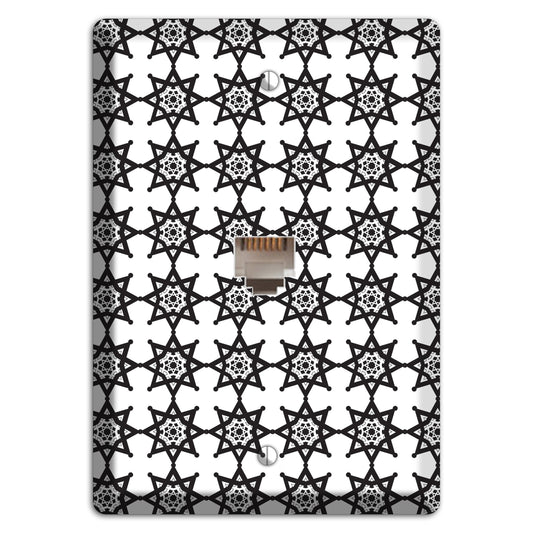White with Black Arabesque Aster Phone Wallplate