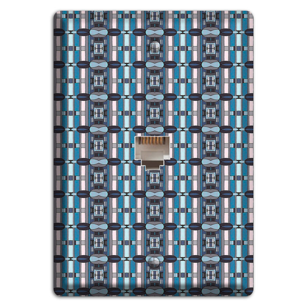 Blue and Grey Tapestry Phone Wallplate