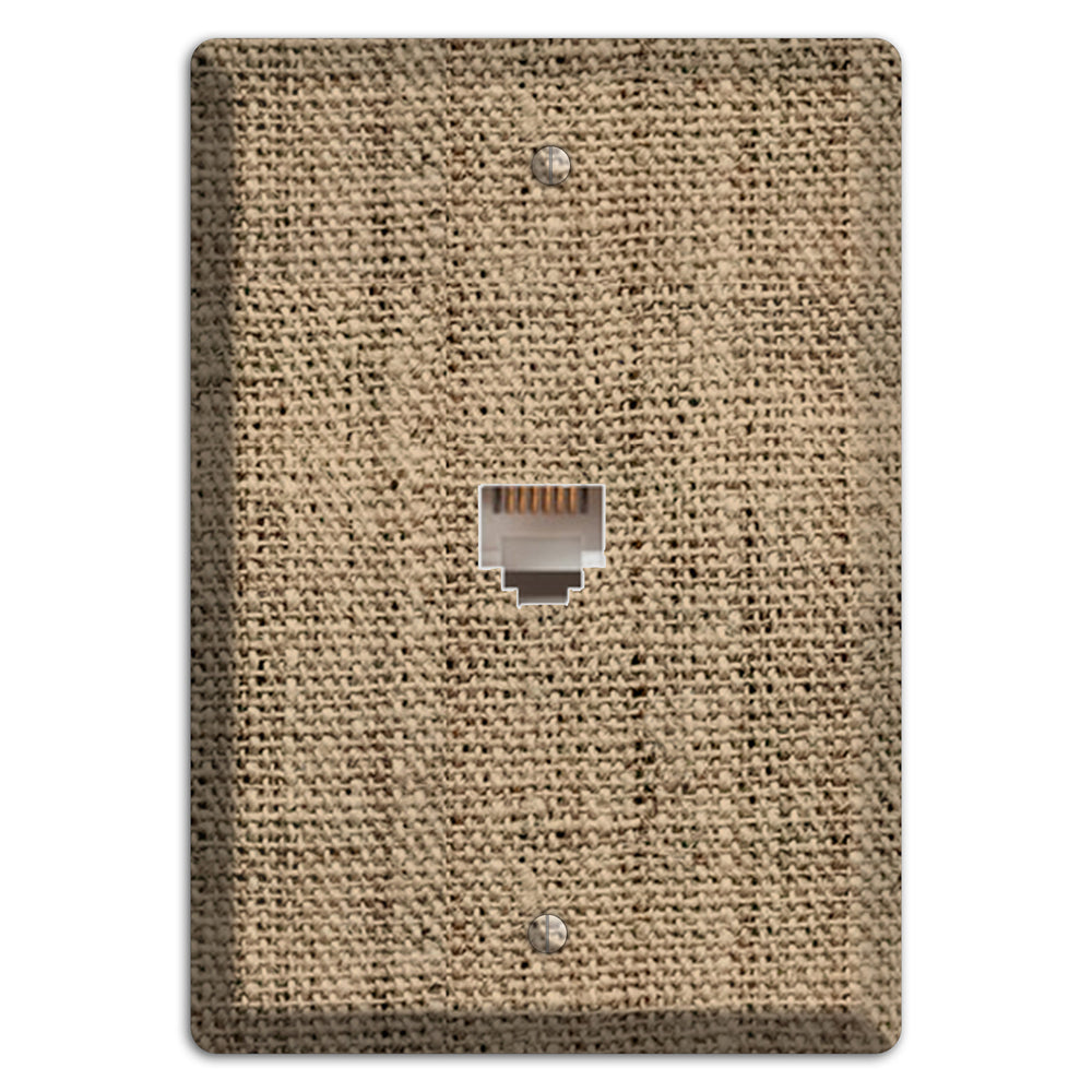 Donkey Brown Burlap Phone Wallplate