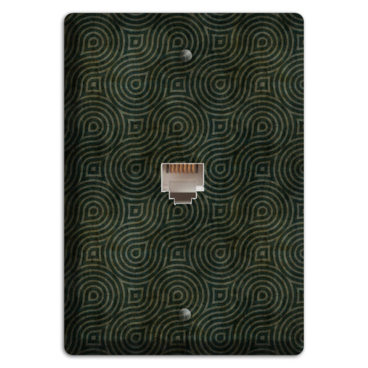 Green and Black Swirl Phone Wallplate