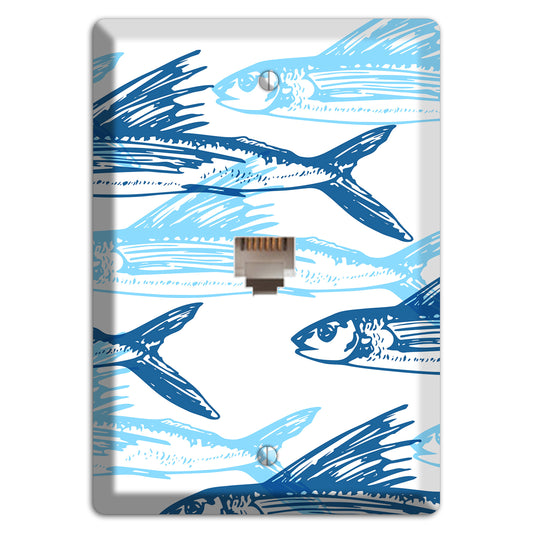 Multi-Blue Fish Phone Wallplate