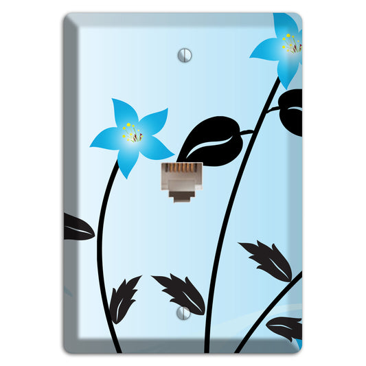 Blue Double Sprig Phone Wallplate