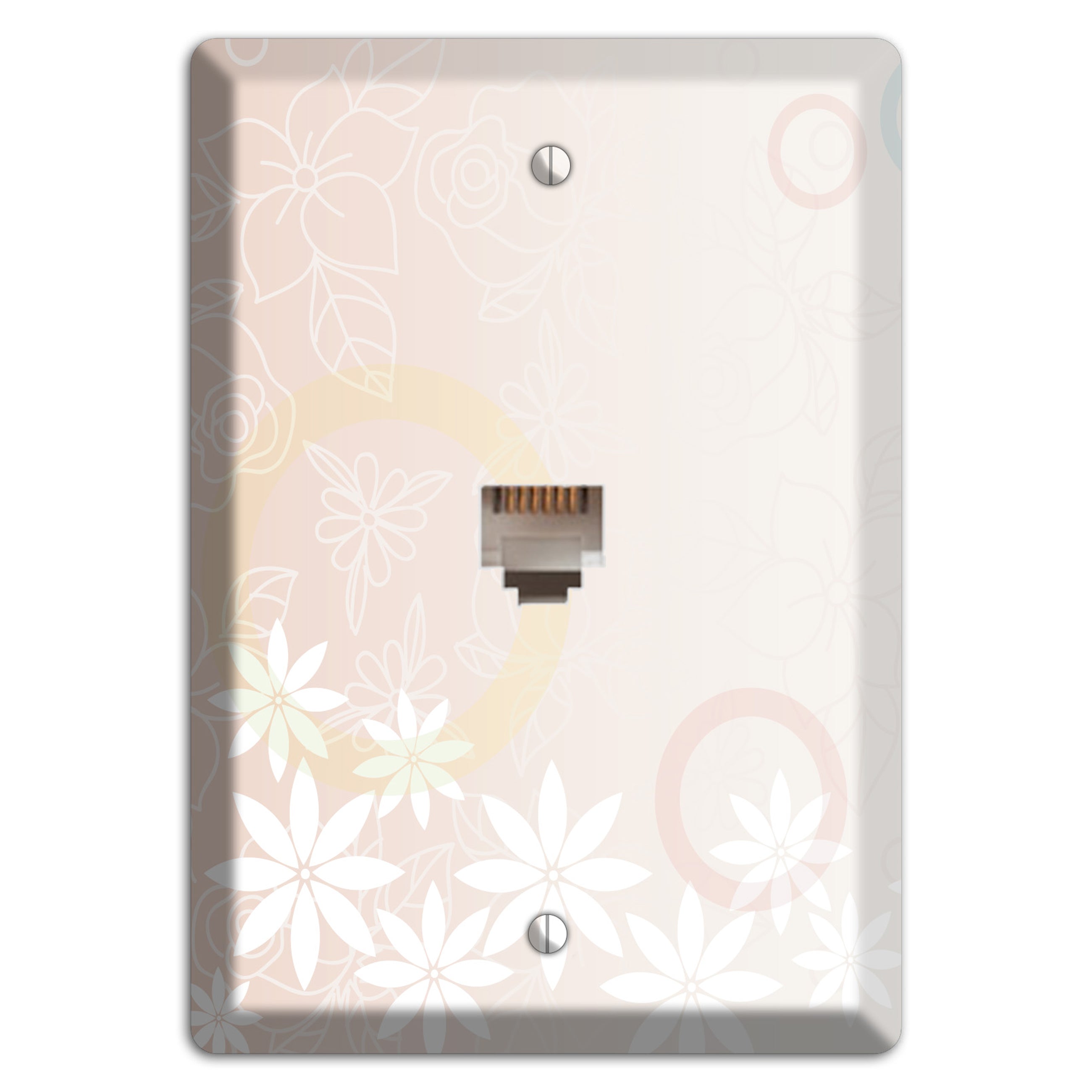 Mauve Floral Phone Wallplate