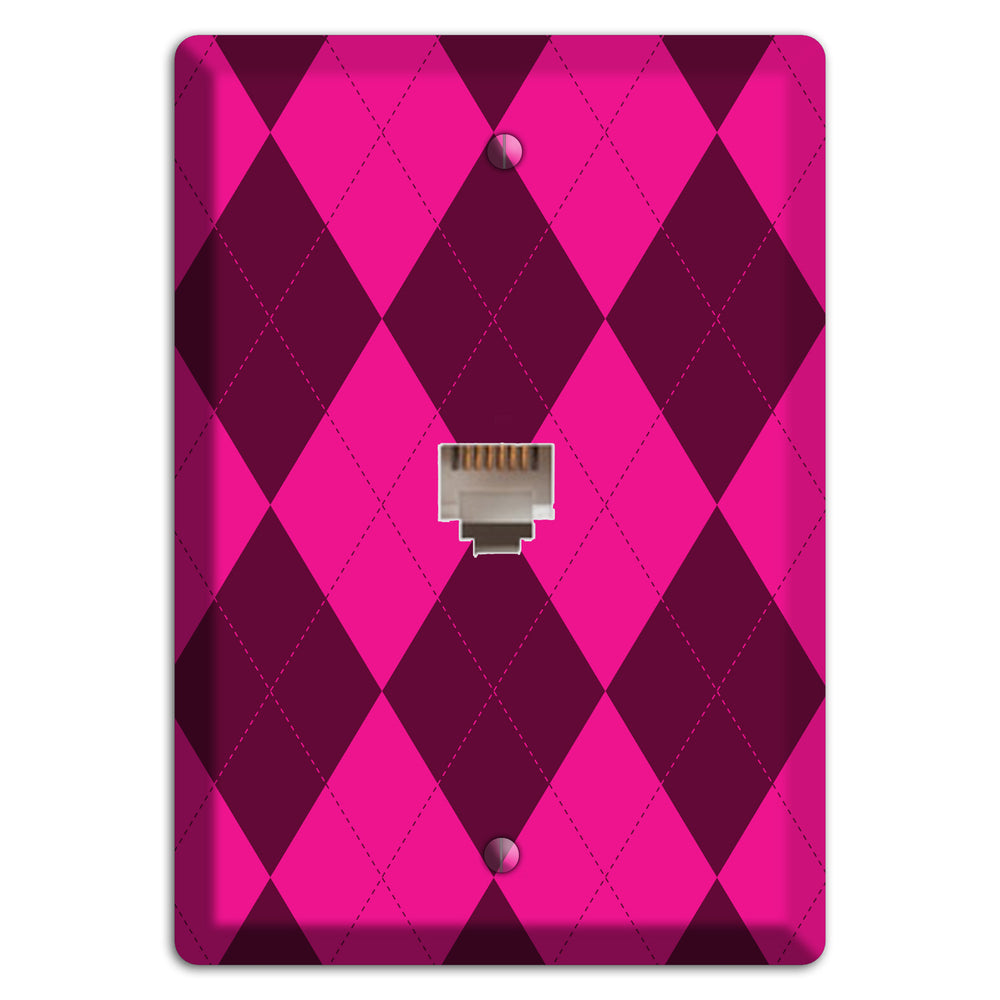Fuschia Argyle Phone Wallplate