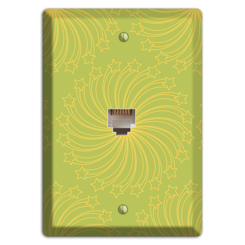 Multi Lime Star Swirl Phone Wallplate