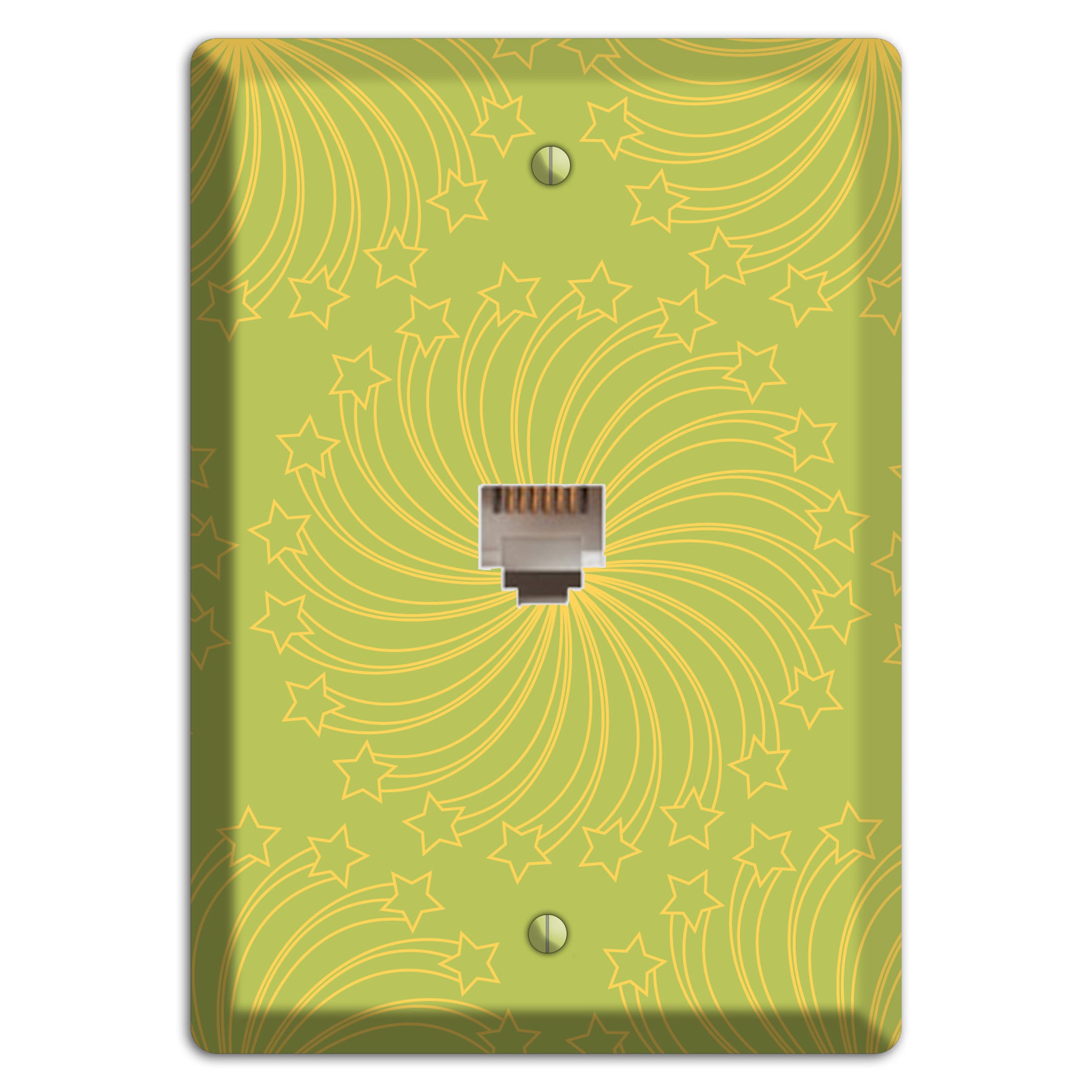 Multi Lime Star Swirl Phone Wallplate