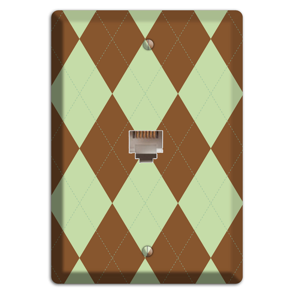 Brown Argyle Phone Wallplate