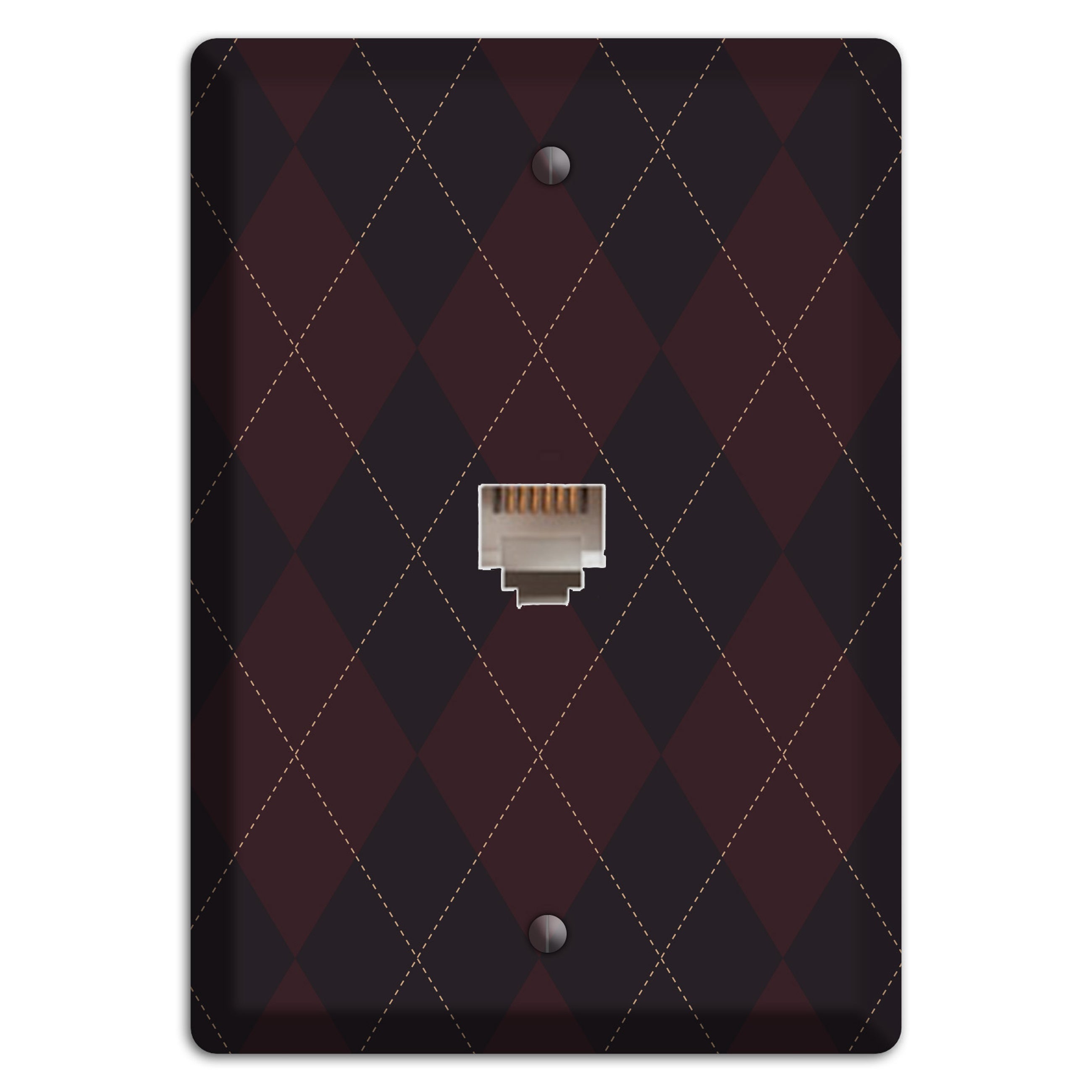 Black Argyle Phone Wallplate