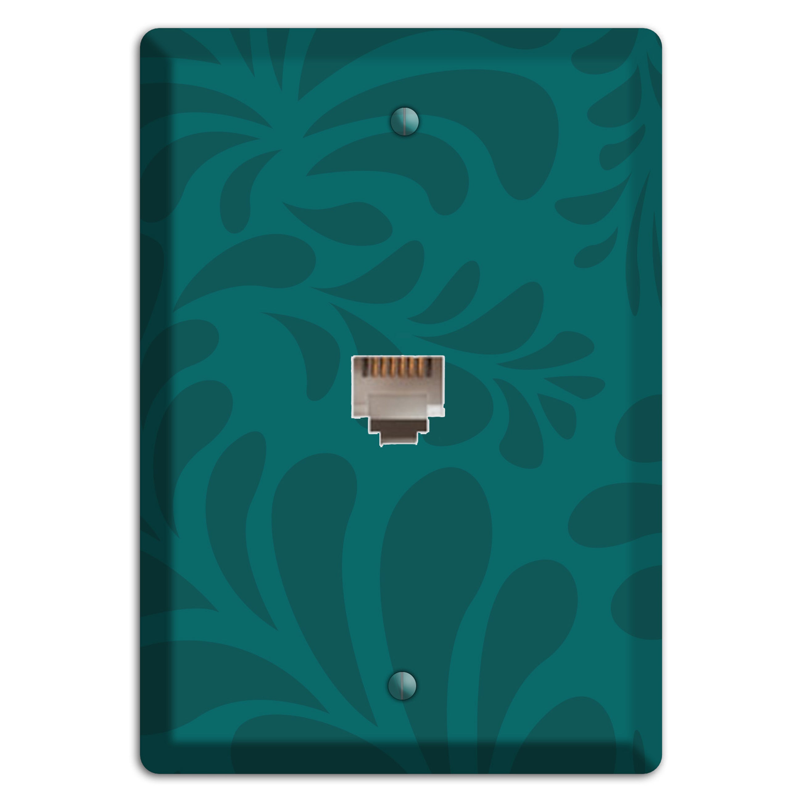 Jade Herati Phone Wallplate