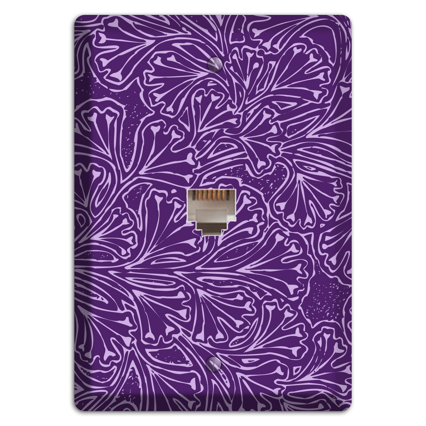 Deco Purple Interlocking Floral Phone Wallplate