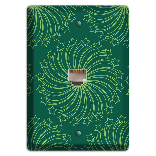 Multi Green Star Swirl Phone Wallplate