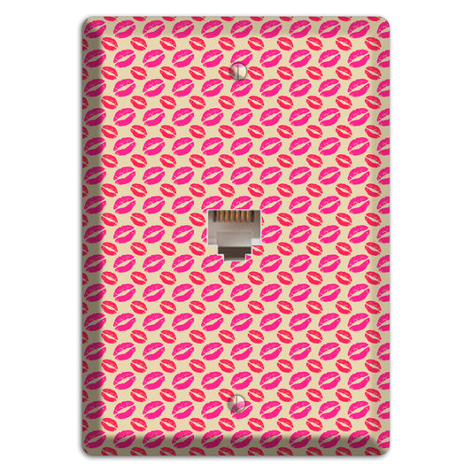Pink and Red Kisses Phone Wallplate