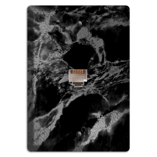 Black and Silver Marble Phone Wallplate