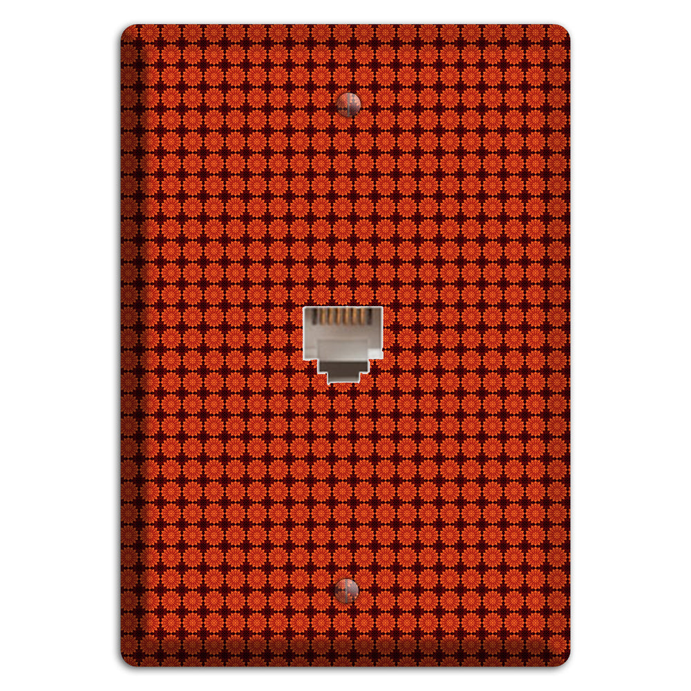 Maroon with Tiled Red Foulard Phone Wallplate
