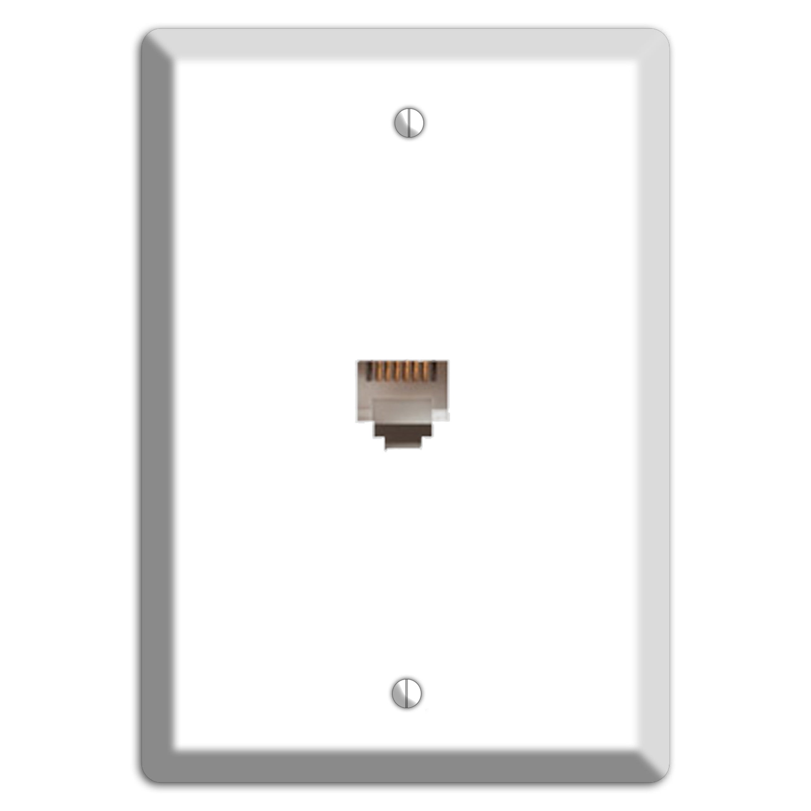 White Metal Phone Wallplate