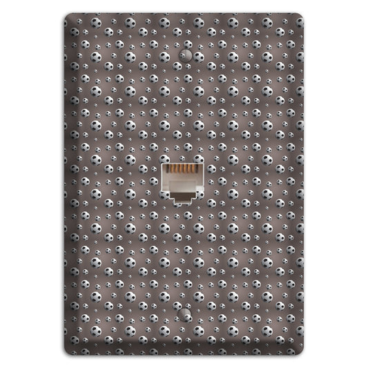 Grey with Soccer Balls Phone Wallplate