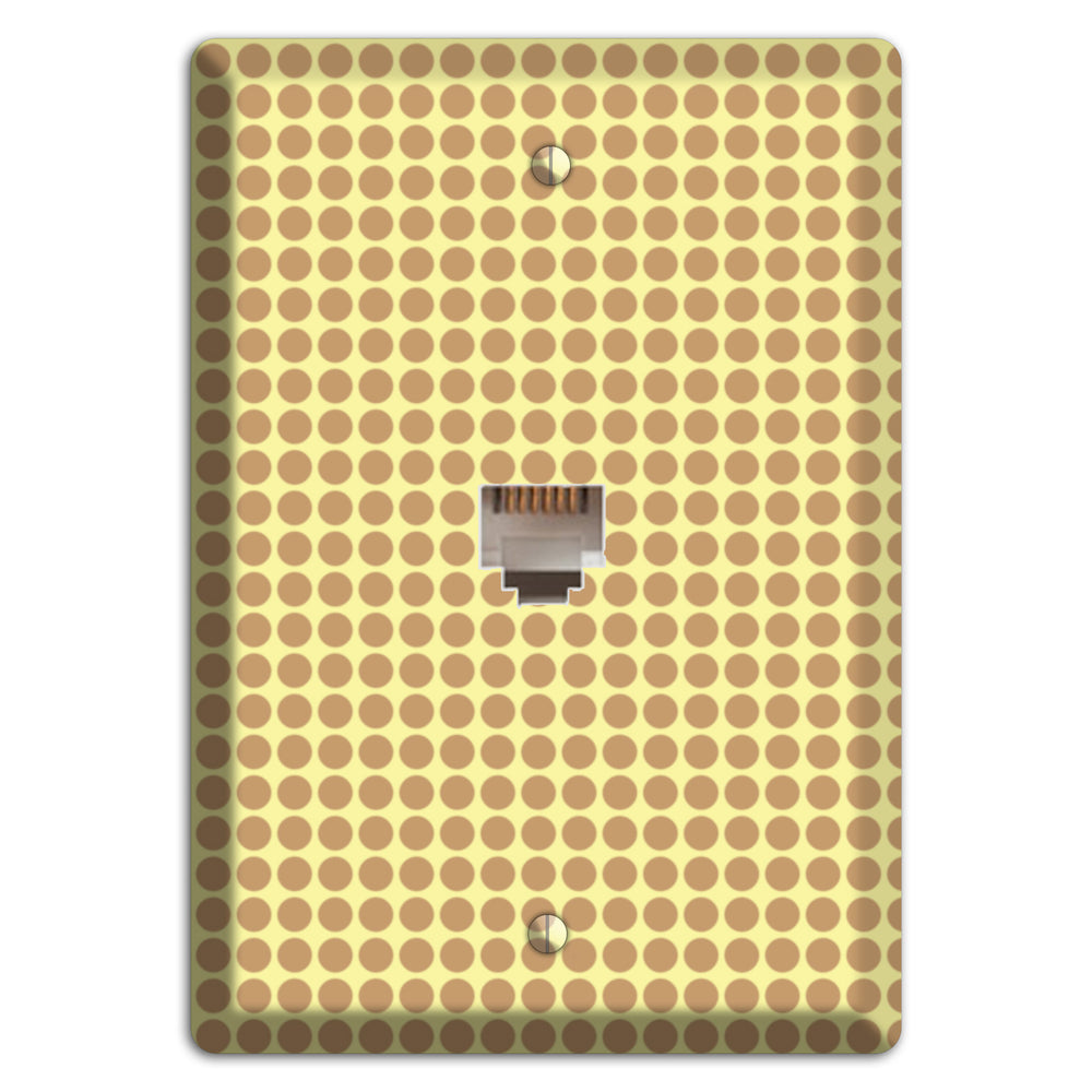 Yellow with Light Brown Tiled Small Dots Phone Wallplate