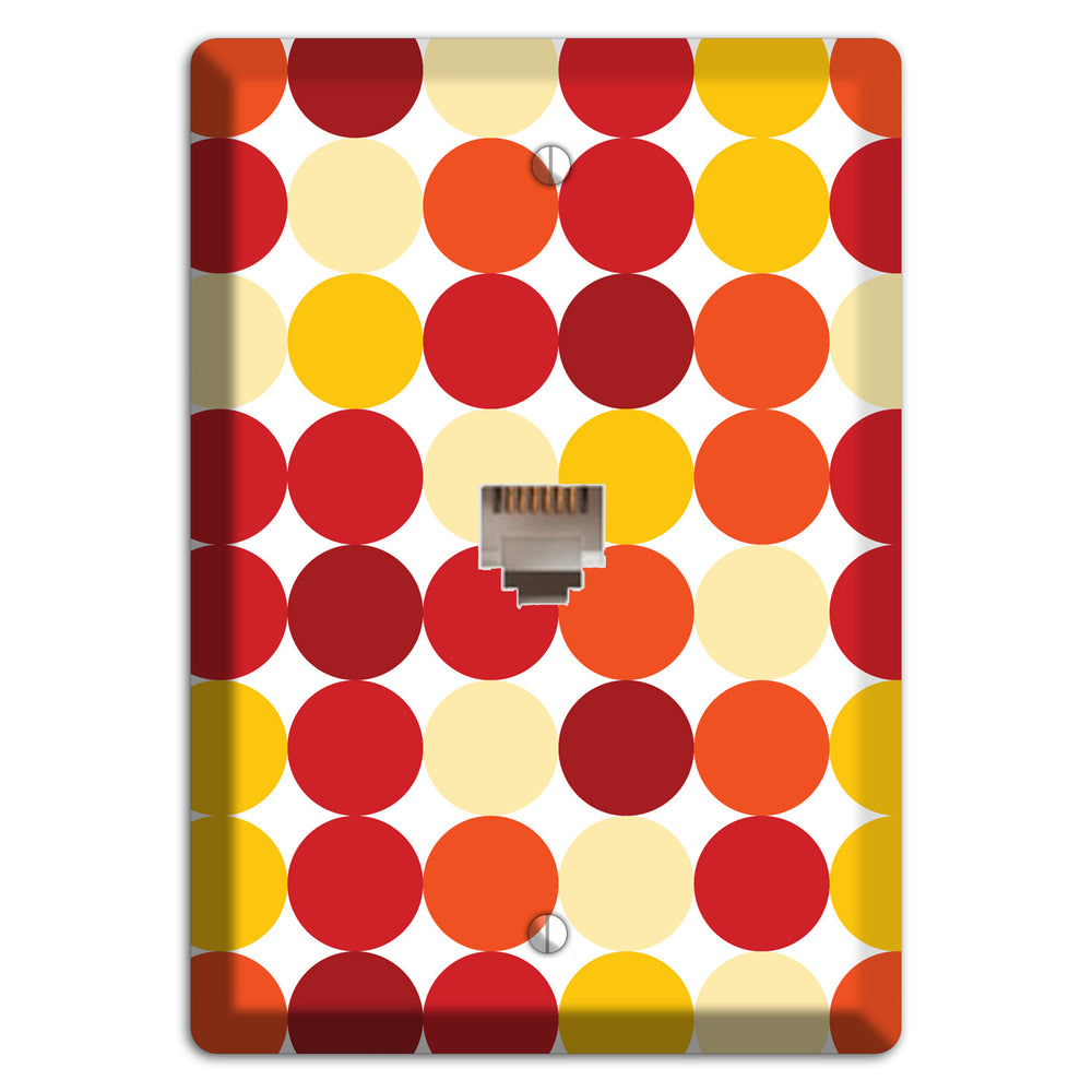 Multi Red and Beige Dots Phone Wallplate