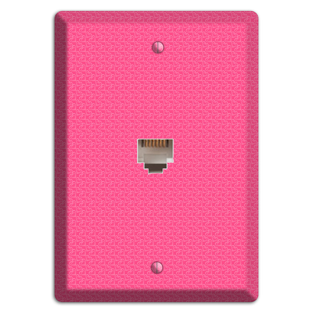 Tiny Pink Hearts Phone Wallplate