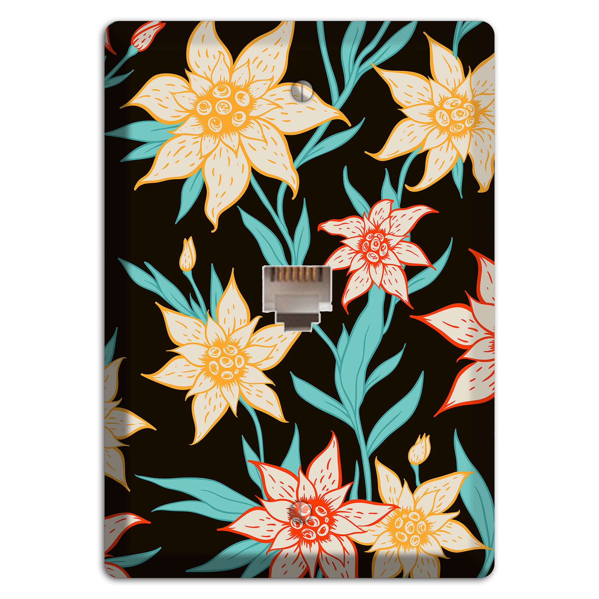 Hand Drawn Flowers Style B Phone Wallplate