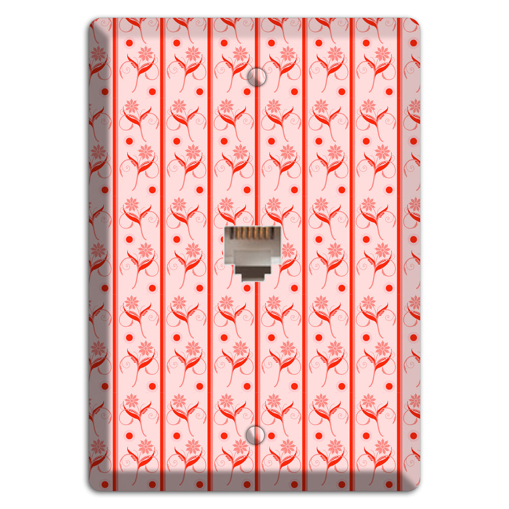 Salmon Floral Pattern Phone Wallplate