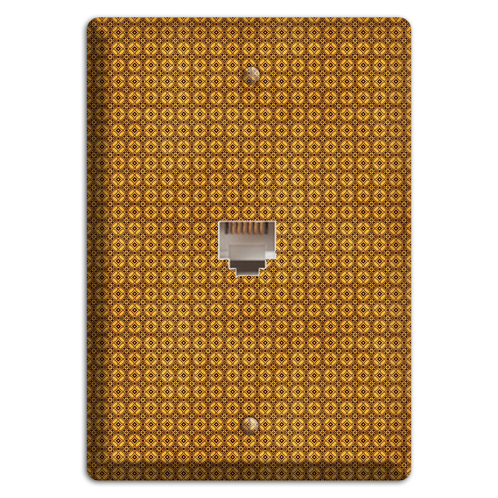 Multi Maroon Orange Arabesque Phone Wallplate