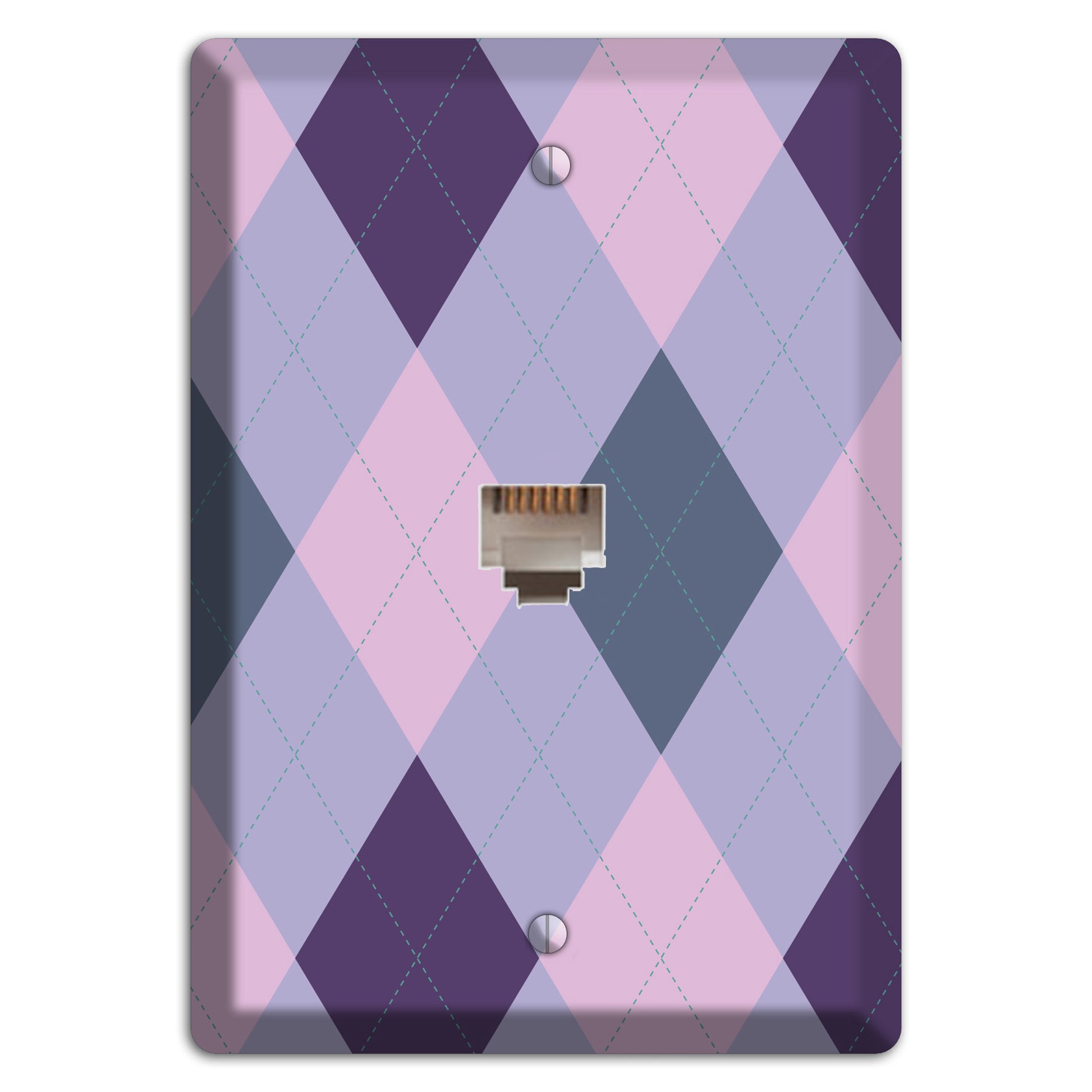 Lilac Argyle Phone Wallplate