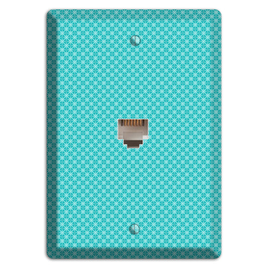 Turquoise Tiny Arabesque Phone Wallplate