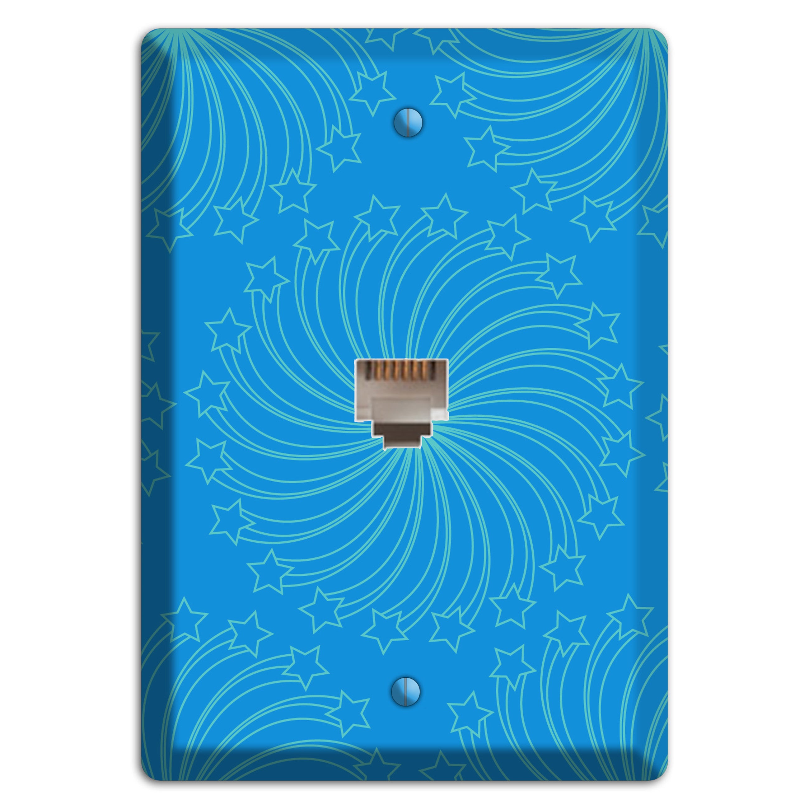 Multi Blue Star Swirl Phone Wallplate