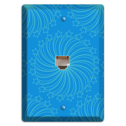 Multi Blue Star Swirl Phone Wallplate