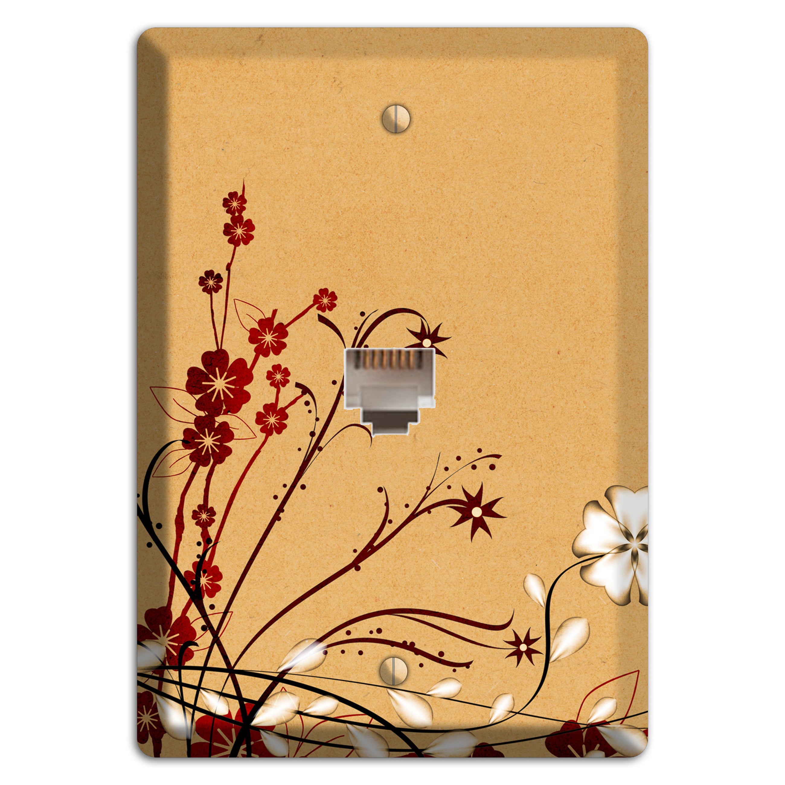 Delicate Red Flowers Phone Wallplate