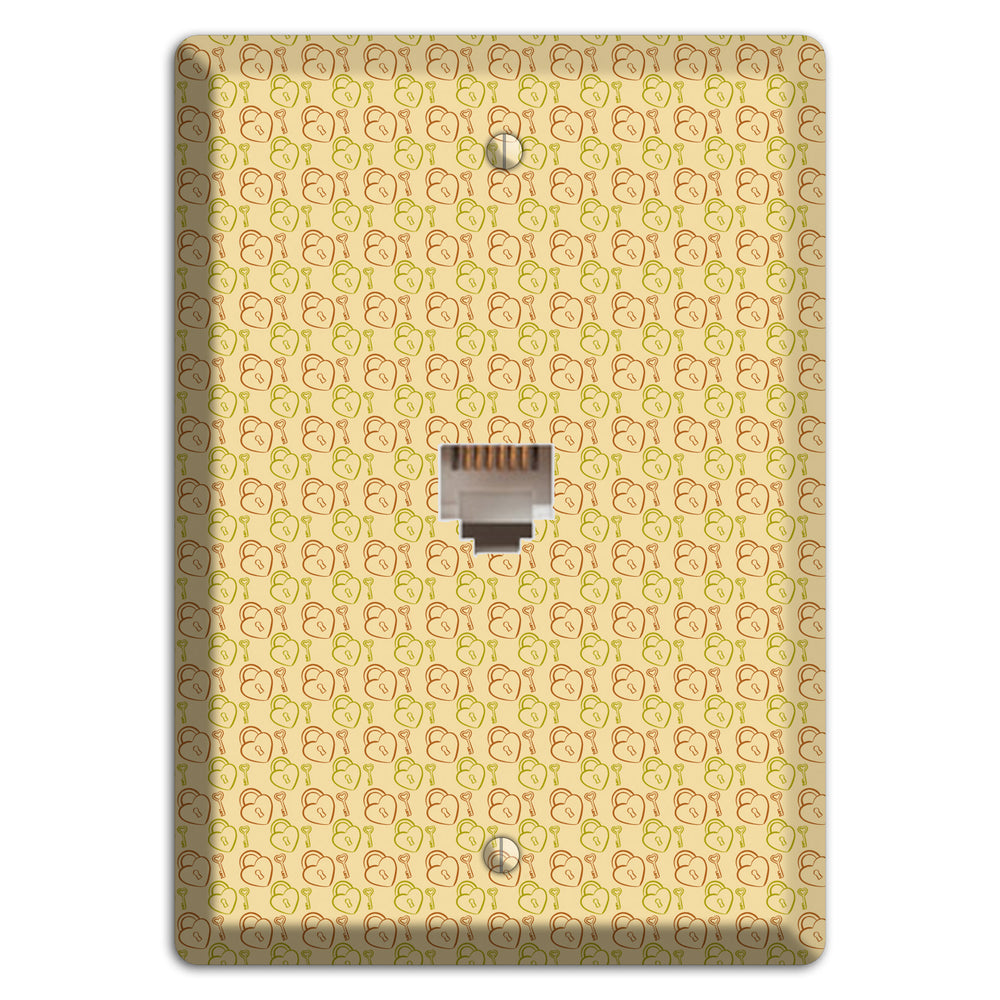 Heart Padlock with Key Phone Wallplate