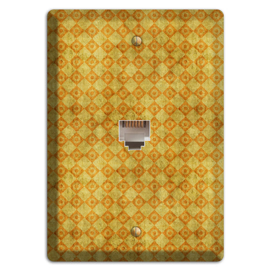 Mustard Diamond Circles Phone Wallplate