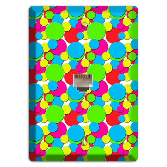 Turquoise Fuschia Lime Red Yellow Bubble Dots Phone Wallplate