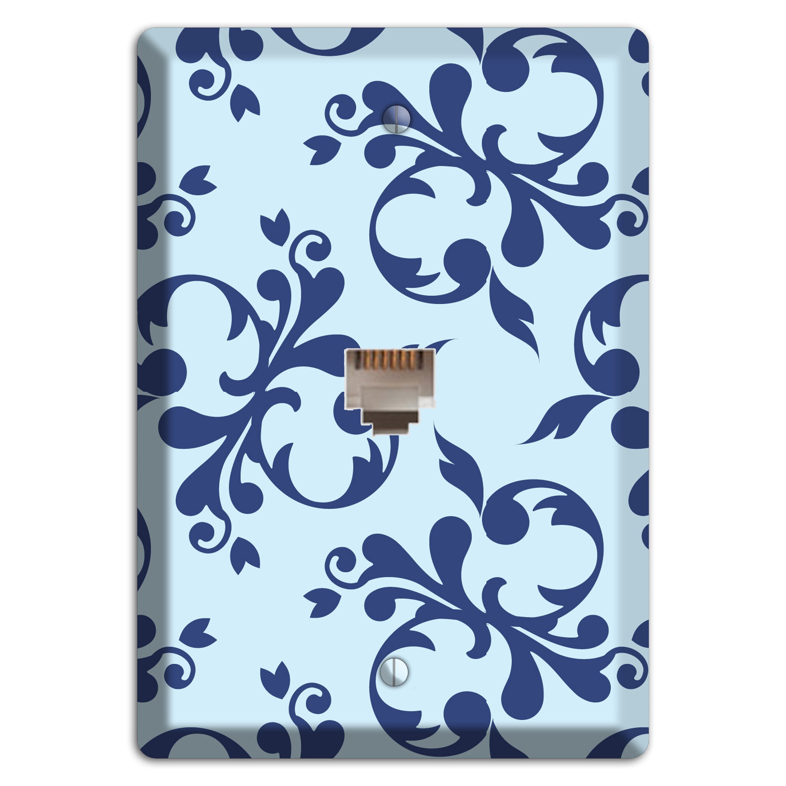 Blue Victorian Toile Phone Wallplate