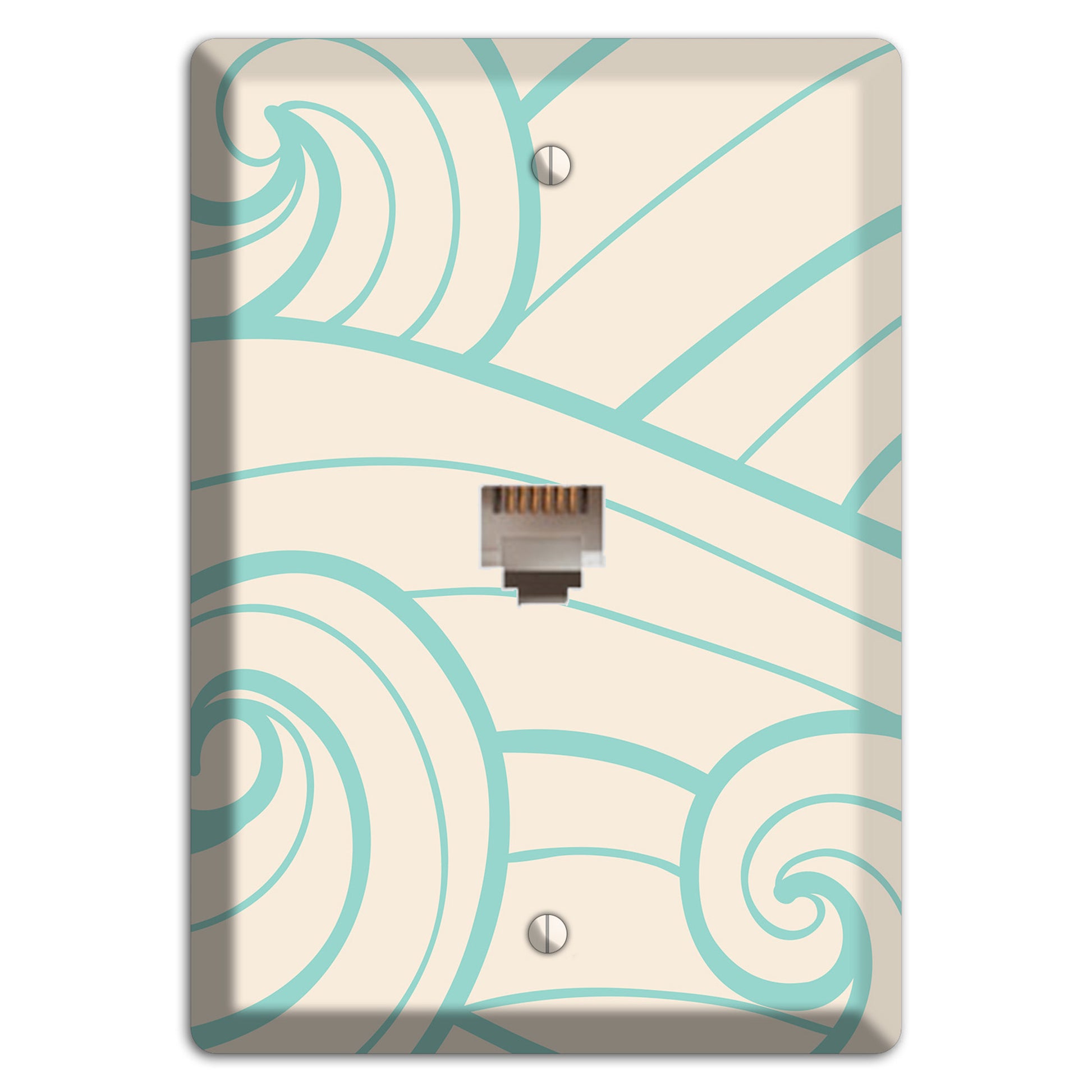 Abstract Curl Cream Phone Wallplate