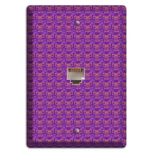 Purple with Pink Bows Phone Wallplate