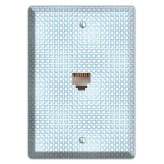 Light Blue and Lavender Tiled Tiny Arabesque Phone Wallplate