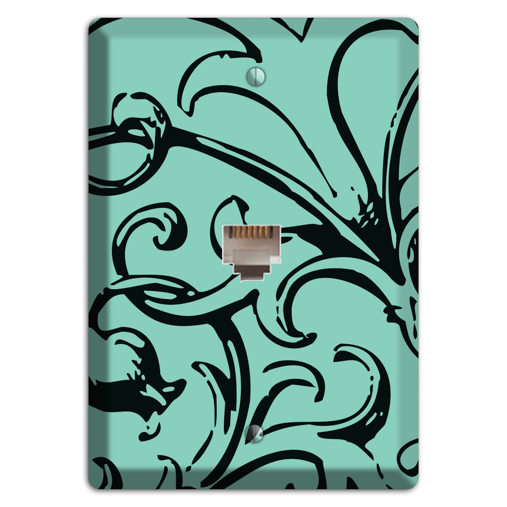 Victorian Aqua Phone Wallplate