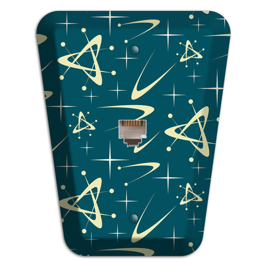 Teal and Yellow Atomic Phone Wallplate