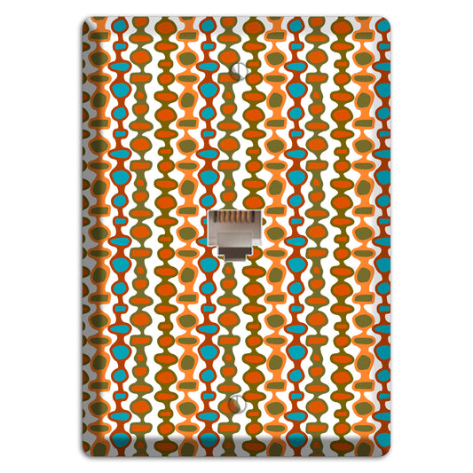 Multi Umber and Dusty Blue Bead and Reel Phone Wallplate