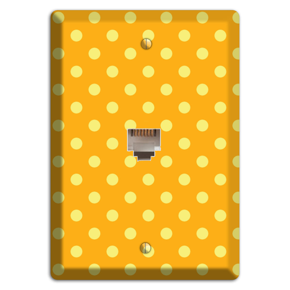 Orange and Yellow Polka Dot Phone Wallplate