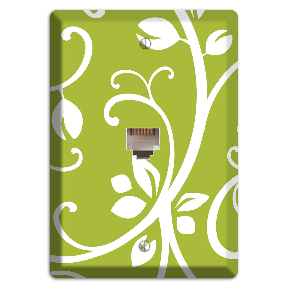 Green Bud Sprig Phone Wallplate