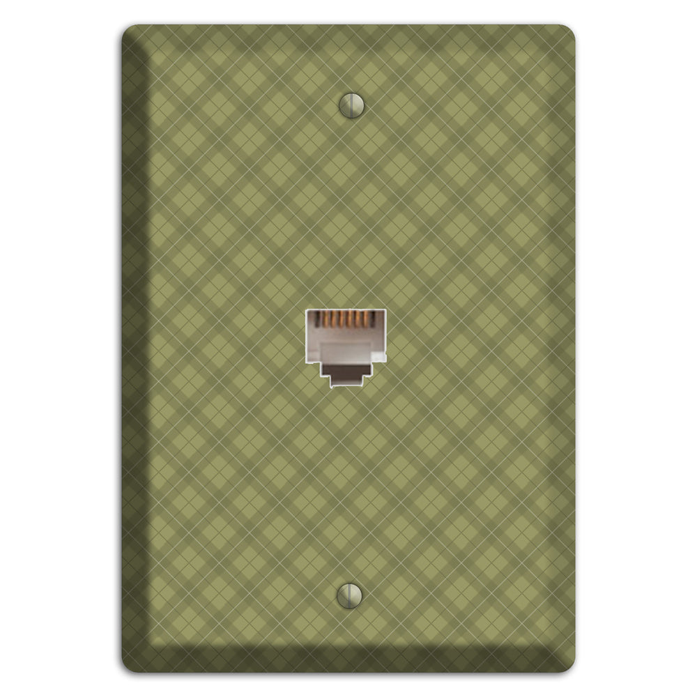 Green Plaid Phone Wallplate