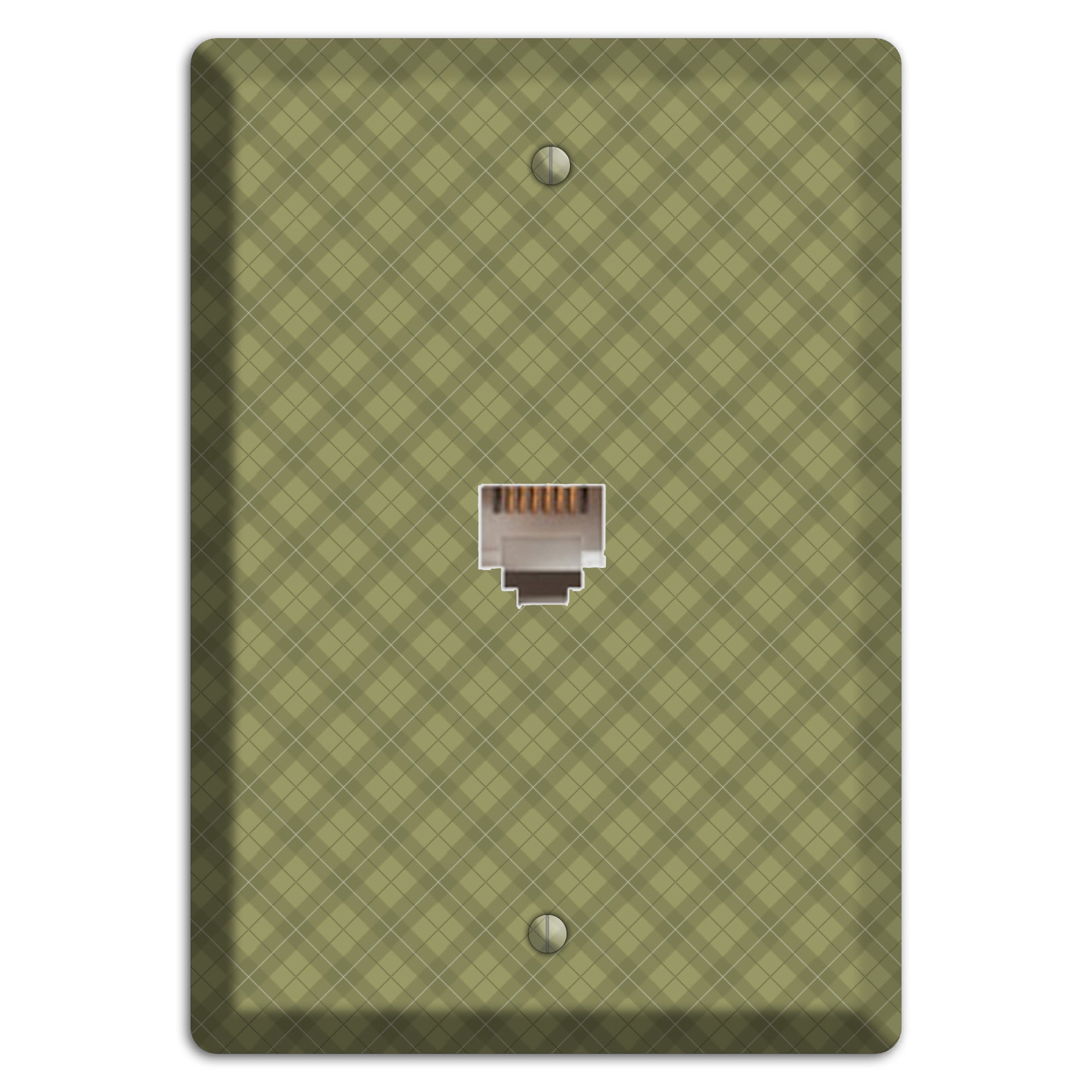 Green Plaid Phone Wallplate