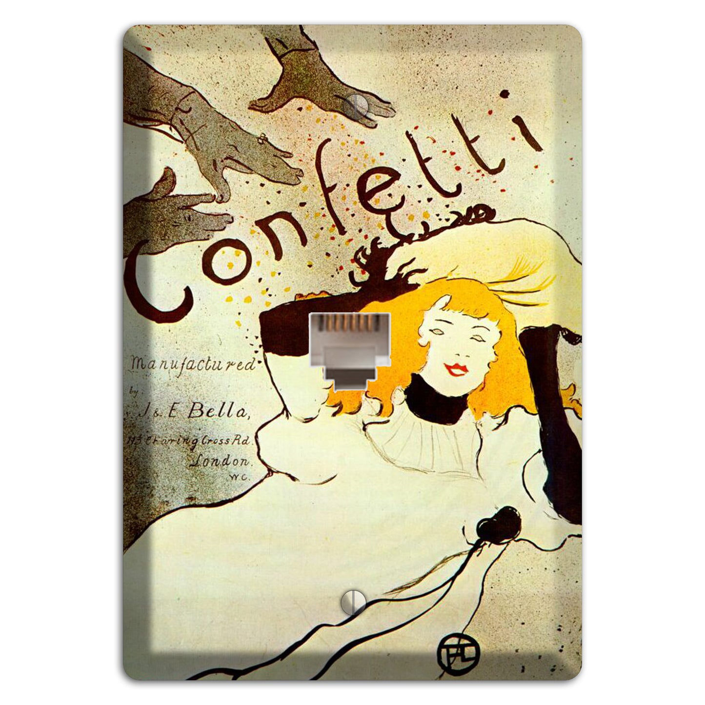 Confetti Vintage Poster Phone Wallplate