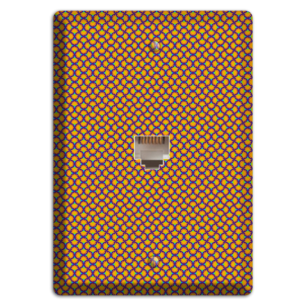 Purple Orange Green Scallop Translation Phone Wallplate