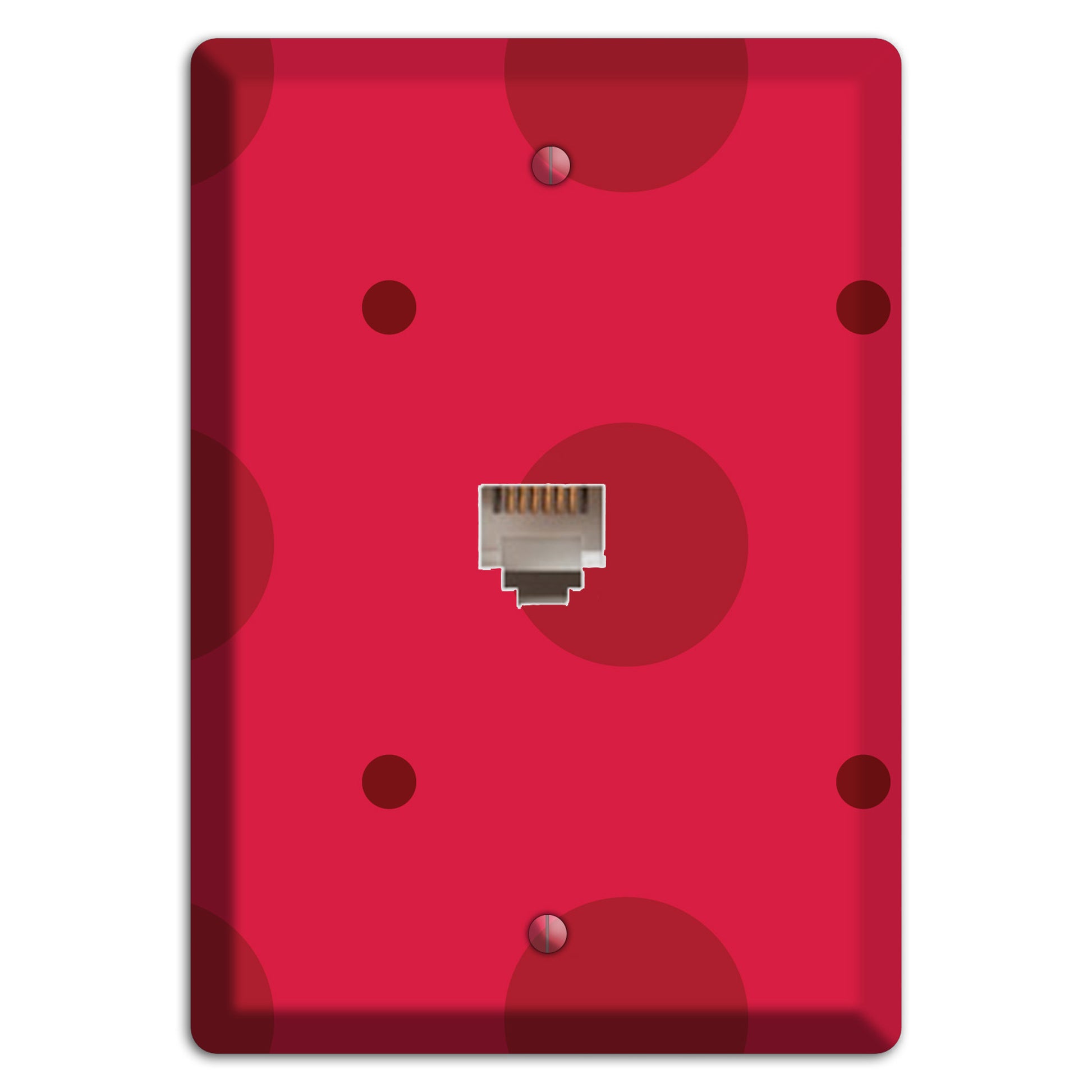 Red with Red Multi Tiled Medium Dots Phone Wallplate